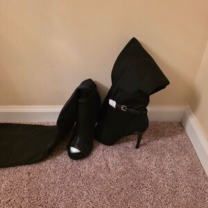 Shoe Dazzle Black Over the Knee Boots